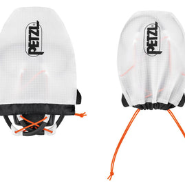 IKO Core Lamp by Petzl in white with black and orange details, lightweight rechargeable headlamp with AIRFIT headband, 500 lumens for safety and outdoor use