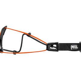 Nao RL Headlamp by Petzl in black and orange, rechargeable 1500 lumens lightweight headlamp for trail running and safety