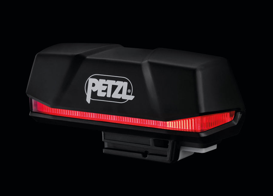 Nao RL Headlamp by Petzl in black with red light, rechargeable, 1500 lumens, lightweight for ultra-running and trail safety