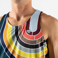 Race Pace Tank - Men by Rabbit in multicolor with breathable laser-cut perfs and microtextured inside, ideal for running and training use
