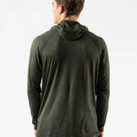 EZ Pullover - Men by Rabbit in dark green lightweight hoodie with soft fabric and semi-relaxed fit for running and lounging