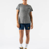 EZ Tee Perf SS Trail - Women in heather grey by Rabbit, lightweight breathable trail running top with full perforations for enhanced ventilation