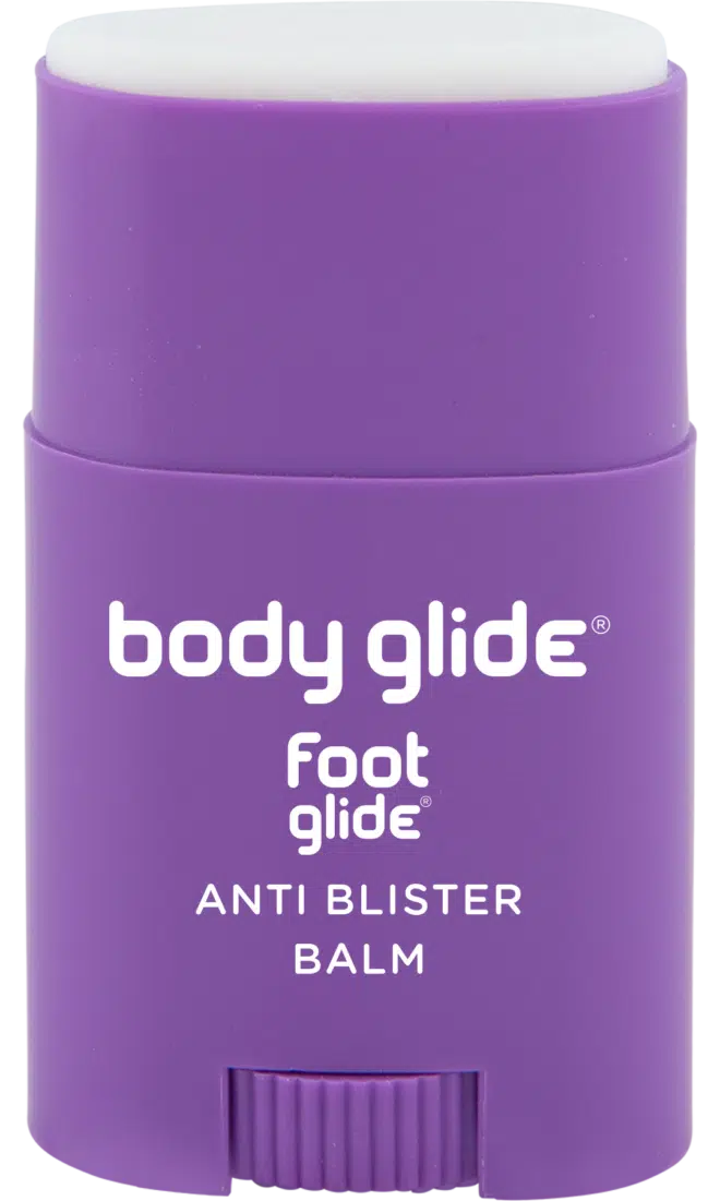 Foot Glide: The Original Anti-Blister Stick® by Body Glide in purple, anti chafe balm for blister prevention during work and outdoor activities
