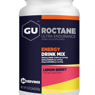 Roctane Energy Drink Mix by GU Energy in lemon berry, carbohydrate and electrolyte formula for intense endurance and hydration