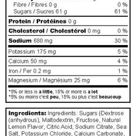 High Carb Fuel nutrition facts label showing high carbohydrate content 90g per pouch for intense energy from Tailwind