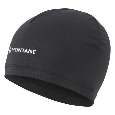 Dart XT Beanie by Montane in black, lightweight breathable cold weather headwear with moisture management for outdoor running and activities