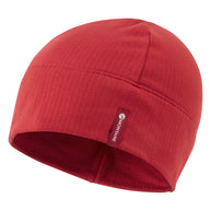 Dart XT Beanie by Montane in red, lightweight breathable cold weather hat with moisture management for outdoor running and activities