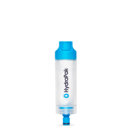 28 MM PNP Inline Filter by Hydrapak in clear with blue cap, portable inline filter for 28MM bottles, ideal for hydration on the go