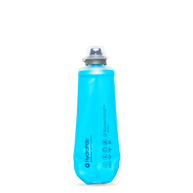 SoftFlask 250ml by Hydrapak in blue, collapsible lightweight hydration flask with soft silicone valve for easy drinking on trails and outdoor use