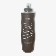 SoftFlask WMX by Norda in black, 500ml hydration accessory with tapered bottom for wide vest pockets, ideal for running and outdoor use in Canada