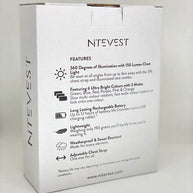 Rechargeble LED Safety Vest by NiteVest in white with 360 degree 150 lumen chest light, rechargeable, lightweight and weatherproof for running safety