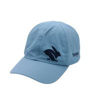Elite Hat by BOCO in light blue with laser-cut vents, lightweight wicking fabric, bill for sun and gear protection ideal for running and outdoor use