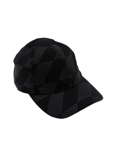 Low Light Tech Cap by Rabbit in black with subtle check pattern, designed for visibility and safety in low light conditions