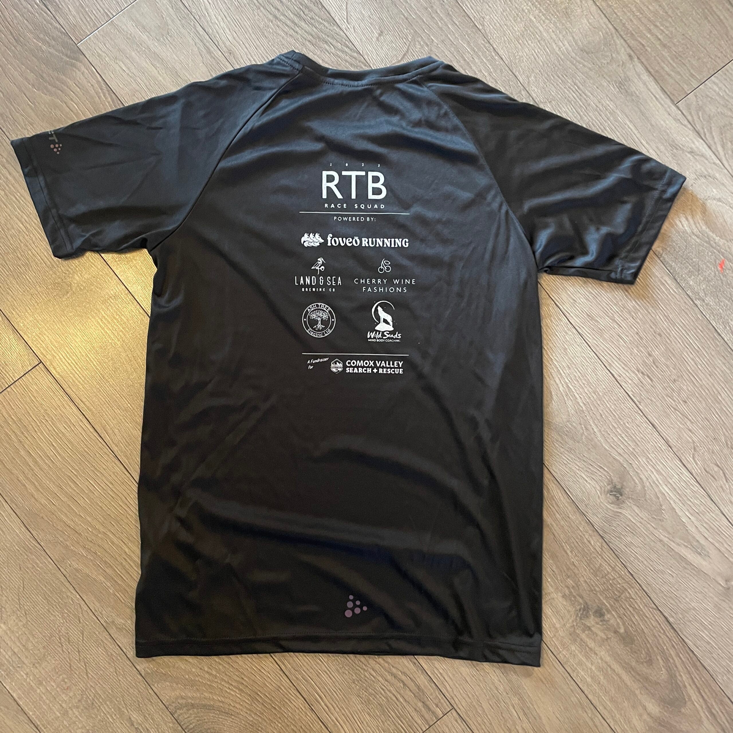 Race Squad Shirts by Run To Beer in black, recycled soft tee designed for comfort and active wear, ideal for running and outdoor use