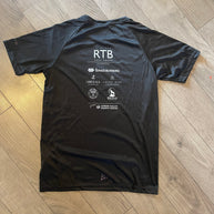 Race Squad Shirts by Run To Beer in black, recycled soft tee designed for comfort and active wear, ideal for running and outdoor use
