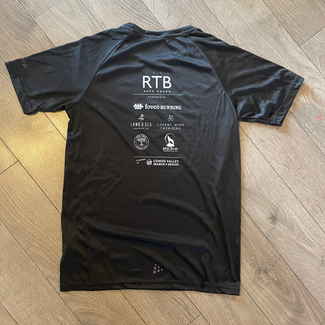 Race Squad Shirts by Run To Beer in black, recycled soft tee designed for comfort and active wear, ideal for running and outdoor use