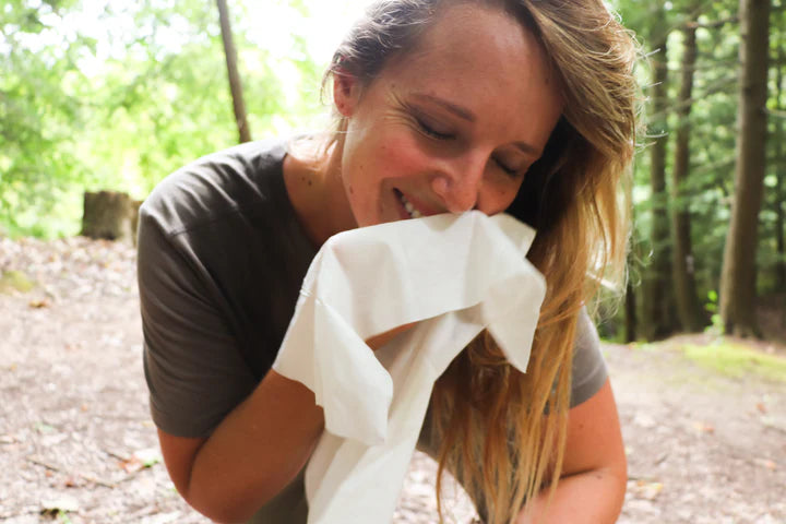 Sport Wipes by Outdoor Wipes in white, body care wipes for camping, running, and outdoor sweat cleanup without shower access