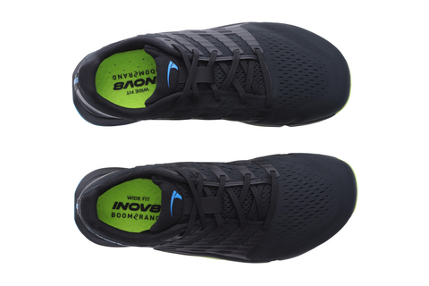 F-Lite Wide - Men by Inov8 in black with green insole, flexible cross training shoe designed for running, lifting, jumping, and climbing