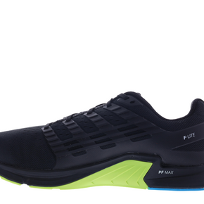 F-Lite Wide - Men by Inov8 in black with neon green and blue accents, flexible cross training shoe for running, lifting, and climbing