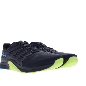 F-Lite Wide - Men by Inov8 in black with neon green sole, versatile flexible cross training shoe for running, lifting, and climbing