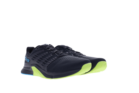 F-Lite Wide - Men by Inov8 in black with neon green sole, versatile flexible cross training shoe for running, lifting, and climbing