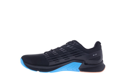 F-Lite Wide - Women by Inov8 in black and blue flexible cross training shoe for running, lifting, jumping, and climbing