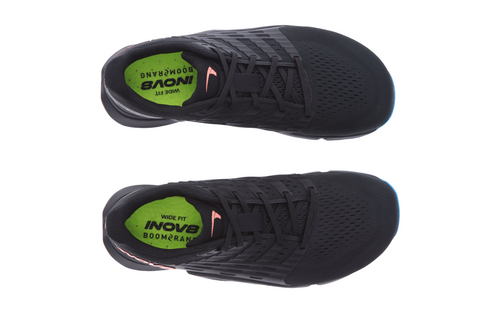 F-Lite Wide - Women by Inov8 in black with pink accents, flexible cross training shoe for running, lifting, and climbing