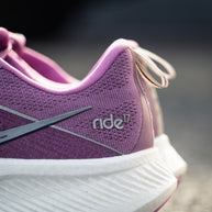 Ride 17 - Women by Saucony in purple with advanced PWRRUN+ foam cushioning, lightweight road running shoe for comfort and daily runs