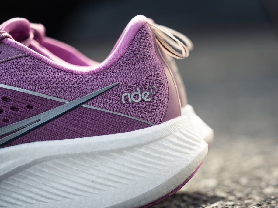Ride 17 - Women by Saucony in purple with PWRRUN+ cushioning, lightweight road running shoes designed for comfort and daily runs