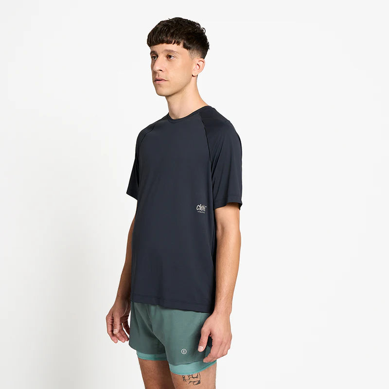 DLY T-Shirt - Men by Ciele in dark grey soft, light running tee designed to keep you cool, dry, and odor-free for everyday running