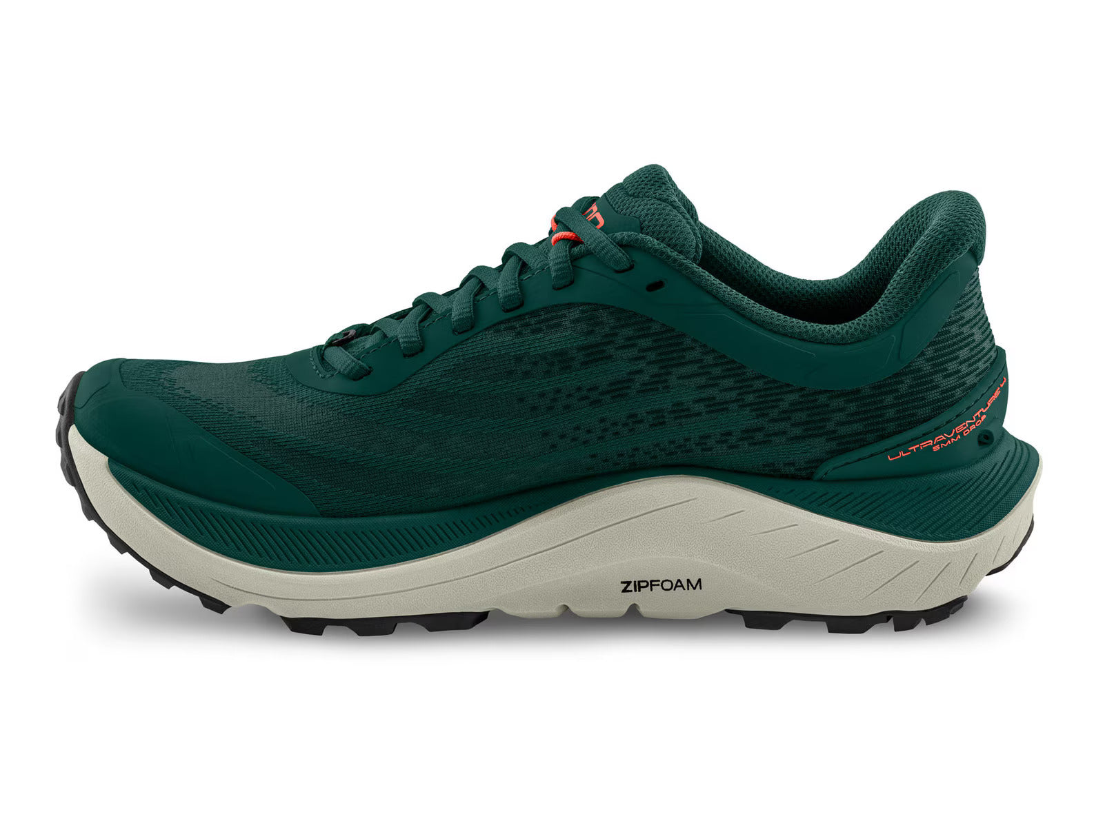 Ultraventure 4 - Men by Topo Athletic in dark green with cushioned platform and roomy fit ideal for trail running and outdoor use