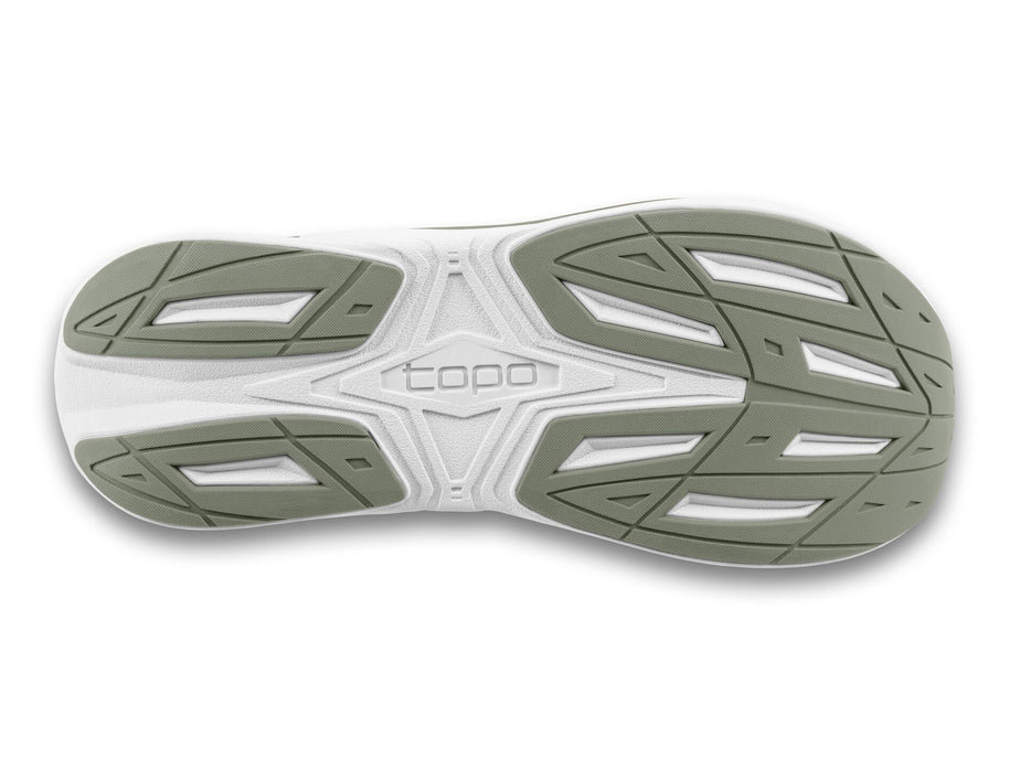 Outsole of the Topo Phantom 4 men's road running shoe in Khaki/White