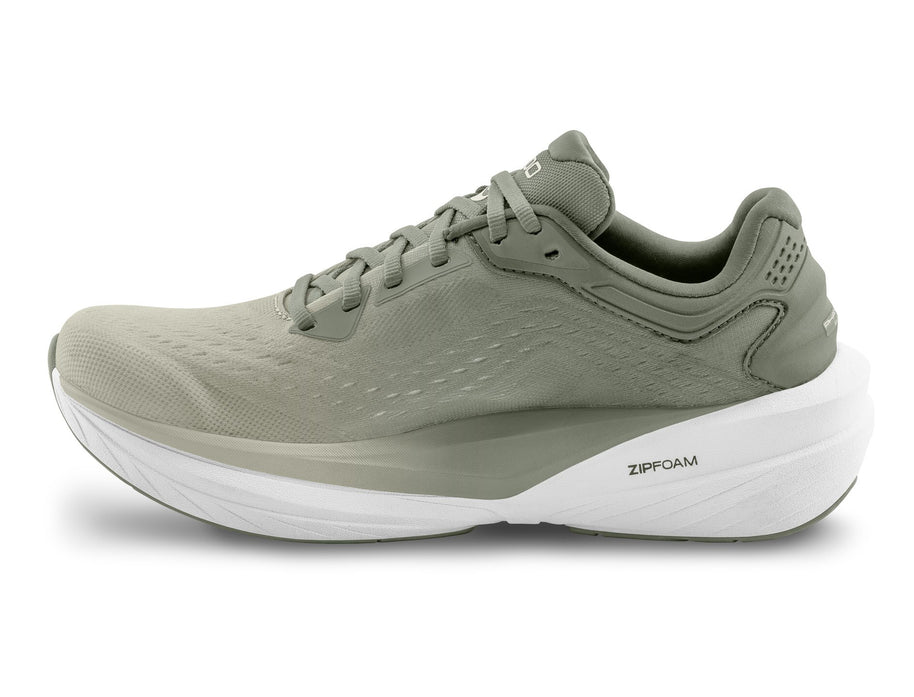Inner side of the Topo Phantom 4 men's road running shoe in Khaki/White