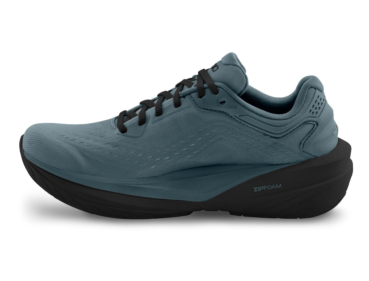 Inner side of the Topo Phantom 4 men's road running shoe in Stone/Black