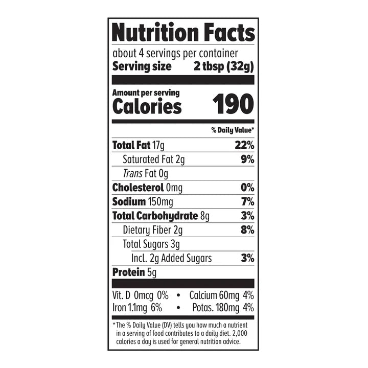 Maple Syrup & Sea Salt by Trail Butter nutrition facts label showing calories, fat, sodium, carbs, protein per 32g serving