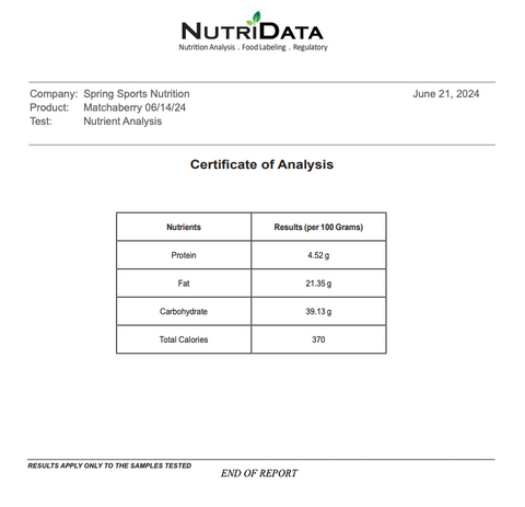Matcha Berry - (Vegan) Endurance Meal w/ Caffeine - 310 Kcal