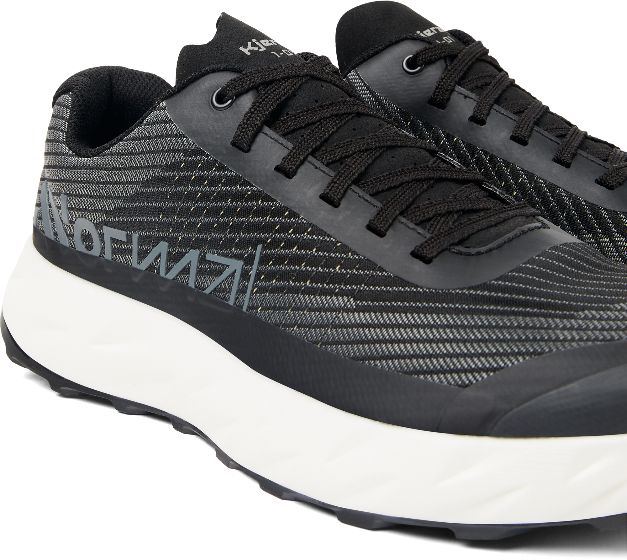 Kjerag - Unisex by NNormal in black and grey, max-performance trail running shoe designed for fast, lightweight outdoor running and hiking