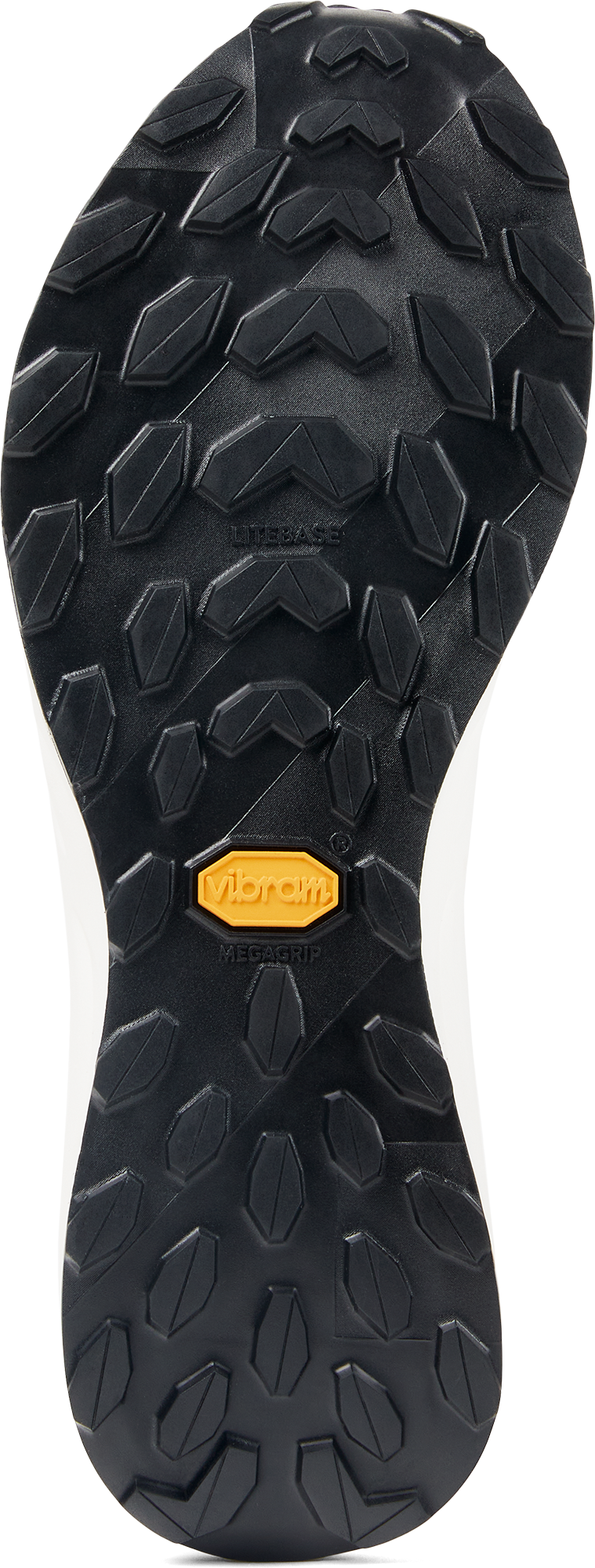 Kjerag - Unisex by NNormal black outsole with Vibram MegaGrip for maximum traction on rugged trails in trail running and outdoor use