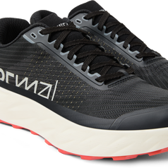 Kjerag 2 - Unisex by NNormal in black with red outsole, lightweight trail running shoe designed for speed, comfort, and performance