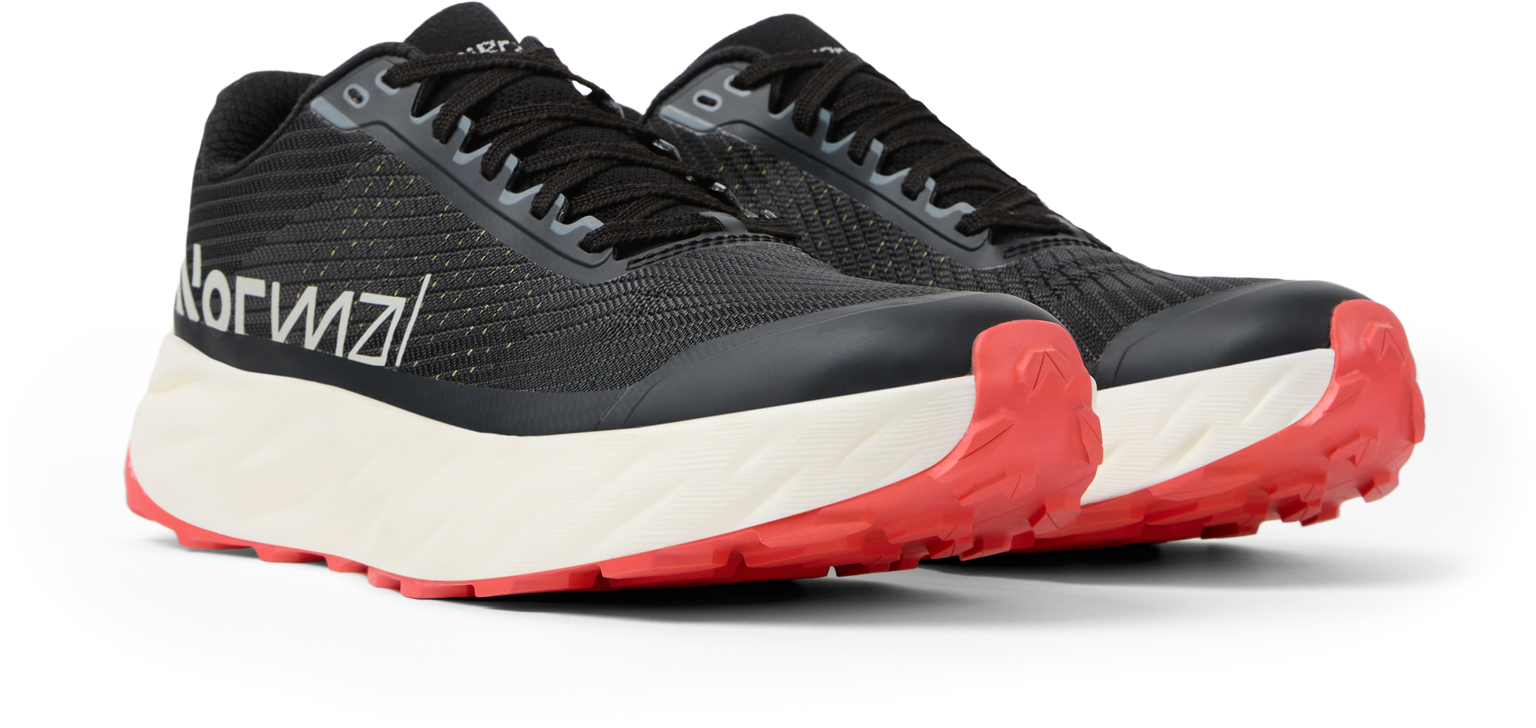 Kjerag 2 - Unisex by NNormal in black with red outsole, fast responsive trail running shoe for men and women’s outdoor performance