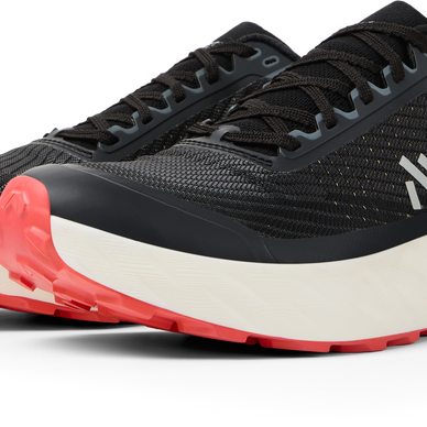 Kjerag 2 - Unisex by NNormal in black with red outsole, fast trail running shoe designed for responsiveness, comfort, and performance