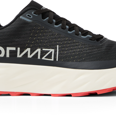 Kjerag 2 - Unisex by NNormal in black with red outsole, lightweight trail running shoe designed for speed, comfort, and performance outdoors