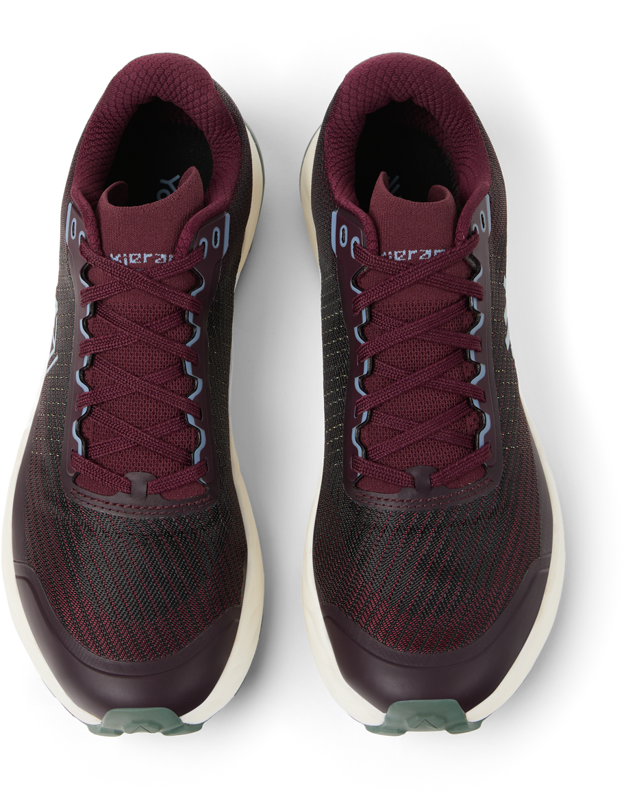 Kjerag 2 - Unisex by NNormal in black and burgundy, fast responsive trail running shoe with comfort and performance features