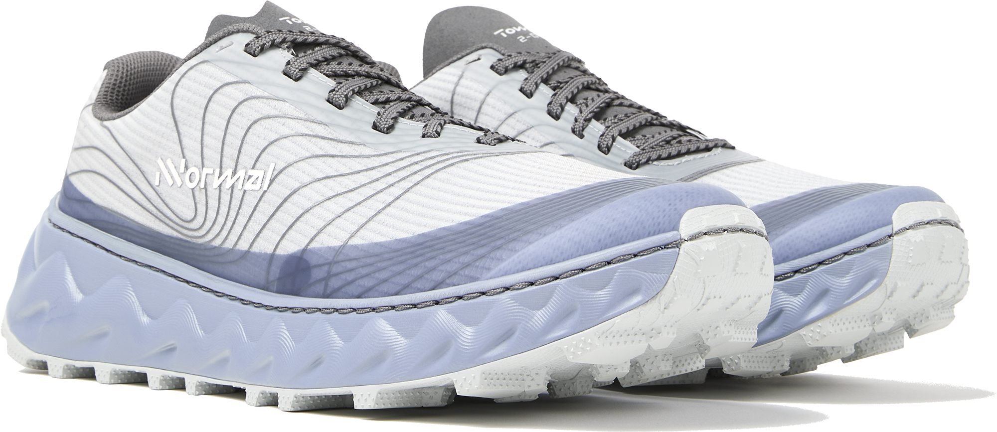 Tomir 2.0 - Unisex by NNormal in white and light blue, versatile trail shoe with enhanced comfort for men and women outdoor running