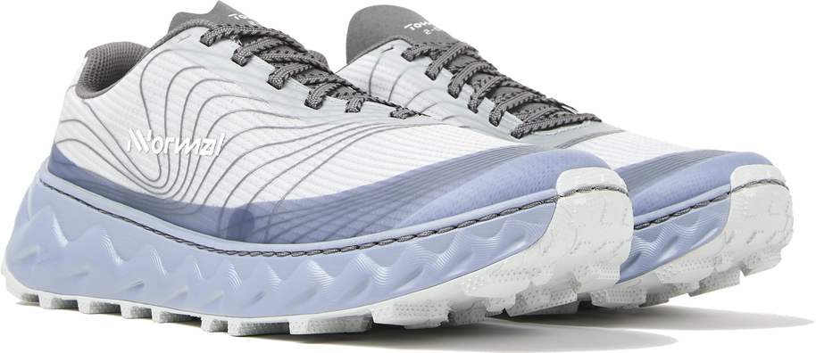 Tomir 2.0 - Unisex by NNormal in white and light blue, versatile trail shoe with enhanced comfort for men and women outdoor running