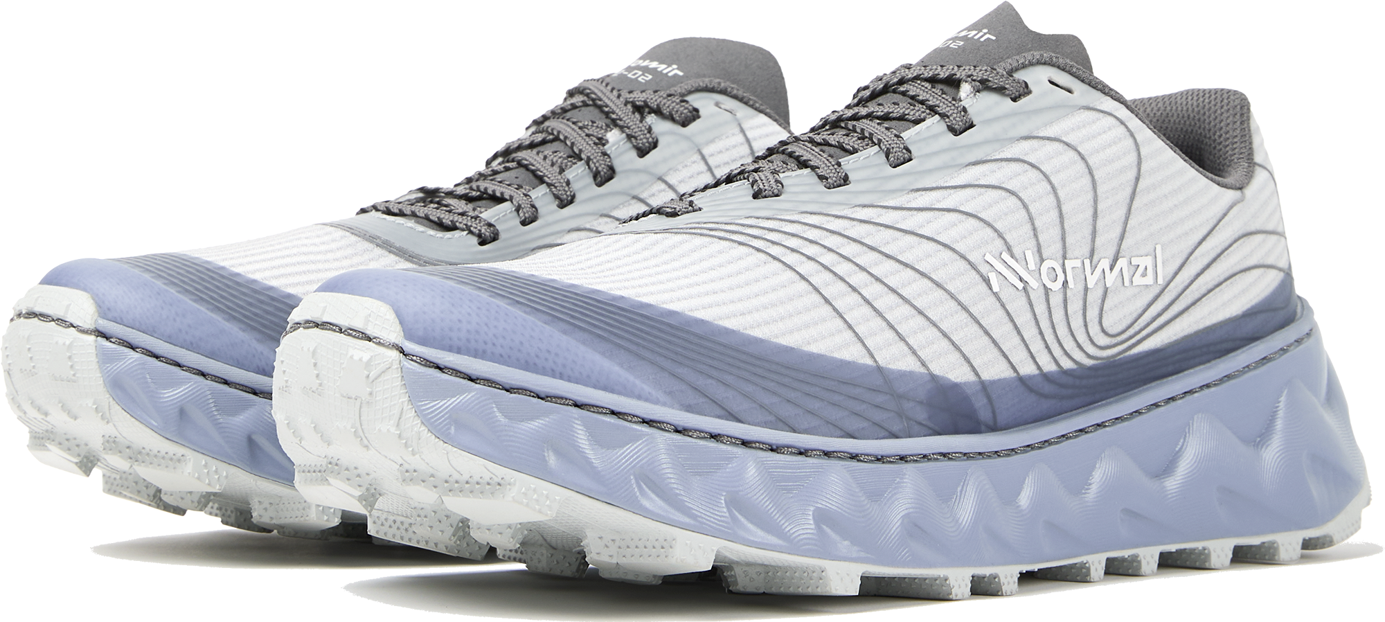 Tomir 2.0 - Unisex by NNormal in white and grey, upgraded versatile trail shoe designed for comfort and outdoor running and hiking