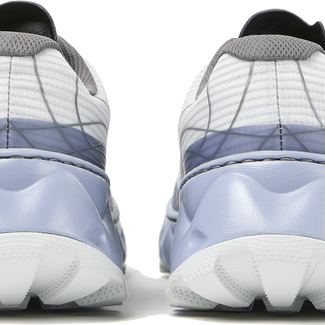 Tomir 2.0 - Unisex by NNormal in white and grey with light blue sole, versatile trail shoe designed for comfort and outdoor running.