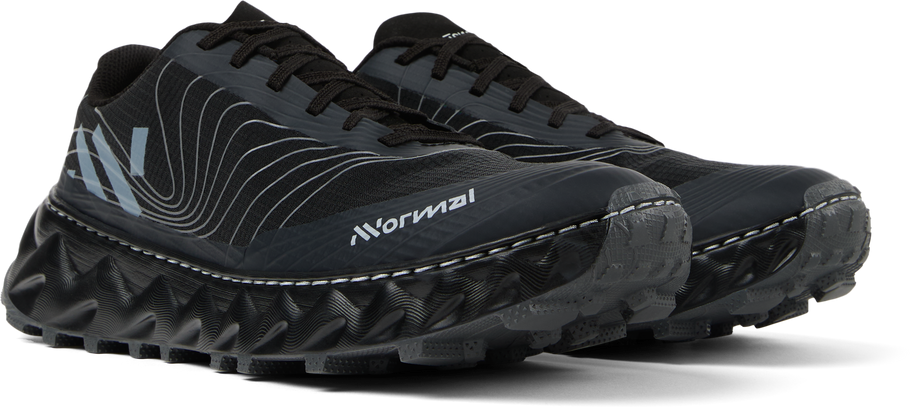 Tomir 2.0 - Unisex by NNormal in black with grey accents, versatile comfortable trail shoe designed for outdoor running and hiking