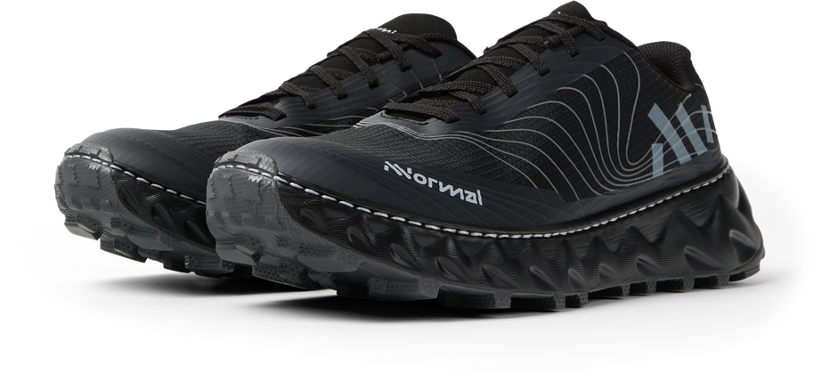 Tomir 2.0 - Unisex by NNormal in black with grey accents, versatile comfortable trail running shoe designed for men and women