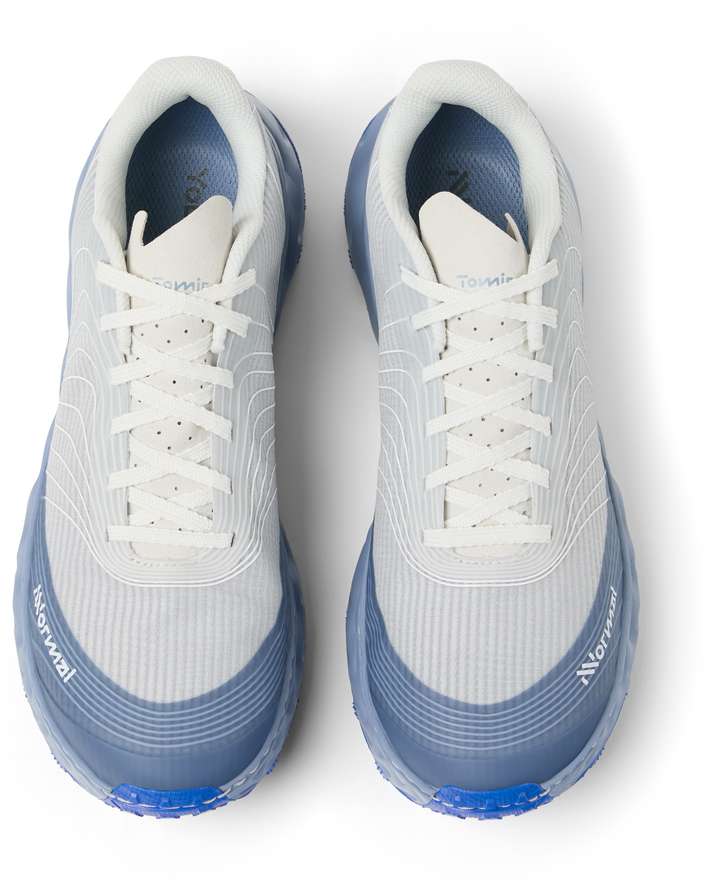 Tomir 2.0 - Unisex by NNormal in light grey and blue, versatile comfortable trail shoe designed for men and women’s running and outdoor use